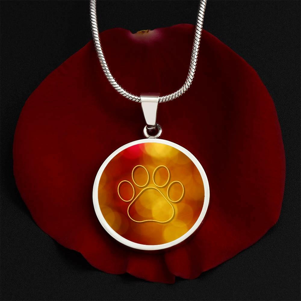 Yellow Orange Paw Necklace - Jewelry - Epileptic Al’s Shop