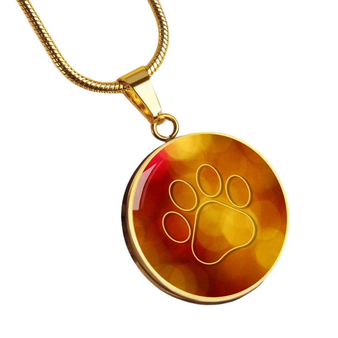 Yellow Orange Paw Necklace - Jewelry - Epileptic Al’s Shop